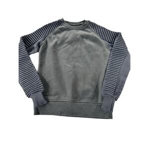Ateaze Gray Ribbed Knit Pullover Textured Sweatshirt Women's Size XS